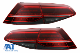 Difuzor Bara Spate cu Stopuri Full LED compatibil cu VW Golf 7.5 Facelift (2017-2019) R Look-image-6075759