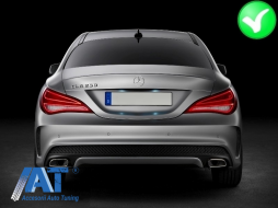 Difuzor Bara Spate cu Tobe si Stickere Laterale Gri Inchis compatibil cu Mercedes CLA W117 (2013-2016)-image-6060804