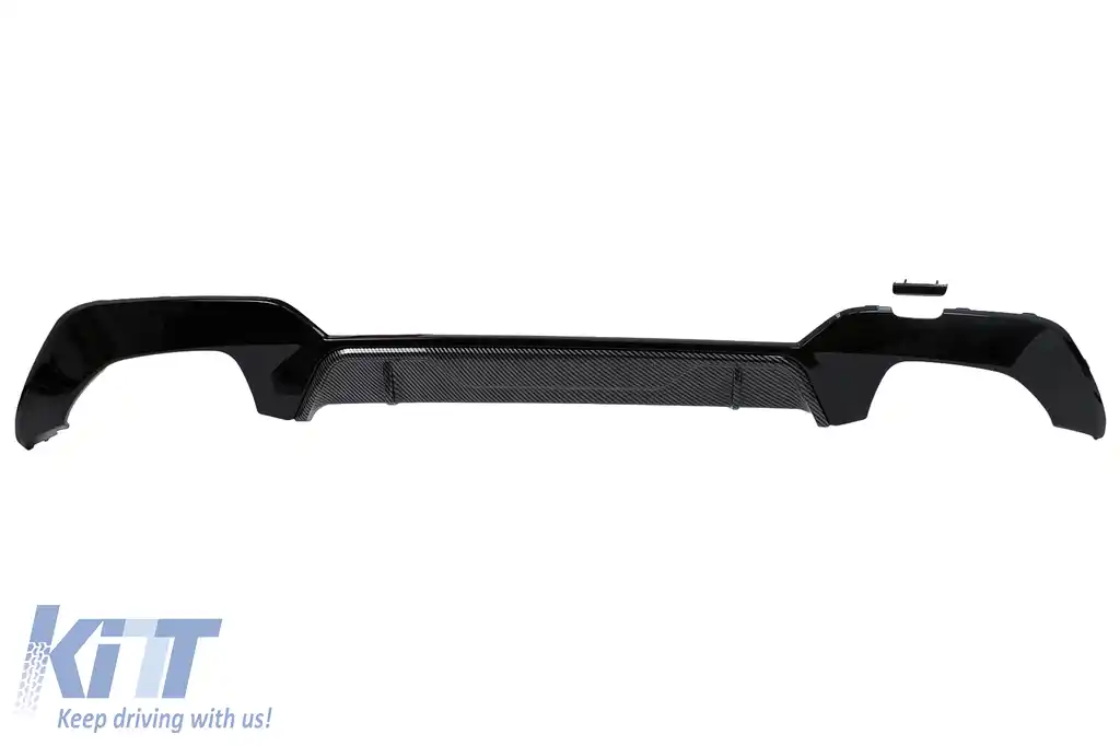 Difuzor Bara Spate Evacuare compatibil cu BMW 3 Series G20 G28 Sedan G21 Touring (2019-2022) Negru / Carbon Look