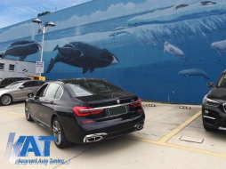 Difuzor Bara Spate Evacuare Dubla compatibil cu BMW 7 Series G11 G12 (2015-2019) Facelift M760Li Design-image-6042123