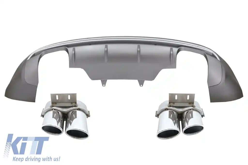 Difuzor Bara Spate Evacuare Dubla compatibil cu Audi Q5 8R Facelift (2013-2016) Bara Standard