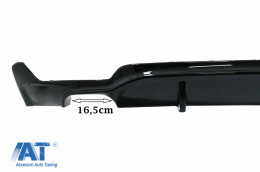 Difuzor Bara Spate Evacuare Dubla compatibil cu BMW F32 F33 F36 4 Series M Performance Design (2013-) Negru Lucios-image-6046455