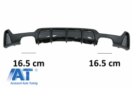 Difuzor Bara Spate Evacuare Dubla compatibil cu BMW Seria 4 F32 F33 F36 (2013-2019) M Performance Design Carbon Film Coating-image-6063752