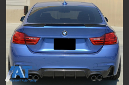 Difuzor Bara Spate Evacuare Dubla compatibil cu BMW Seria 4 F32 F33 F36 (2013-2019) M Performance Design Carbon Film Coating-image-6063757