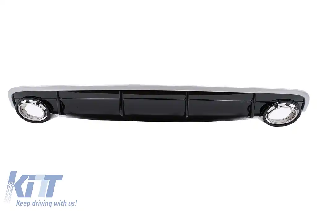 Difuzor Bara Spate Evacuare Dubla compatibil cu Audi Q7 4M (2015-2019) Bara S-Line