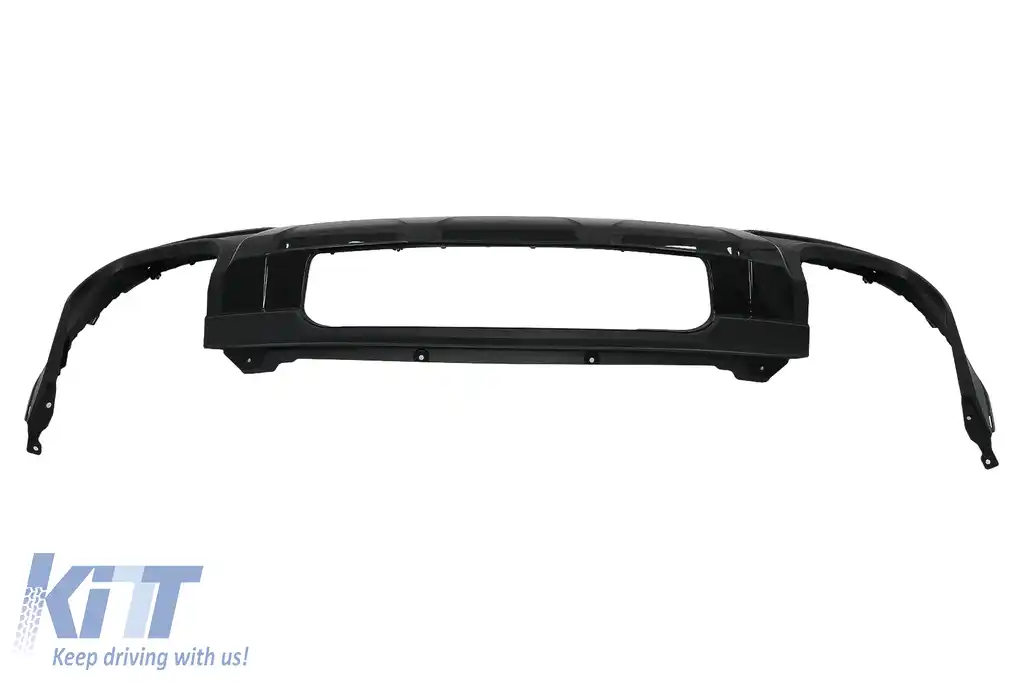 Difuzor Bara Spate Evacuare Dubla compatibil cu Audi Q7 SUV 4M Facelift (2020-up) Negru-image-6098112