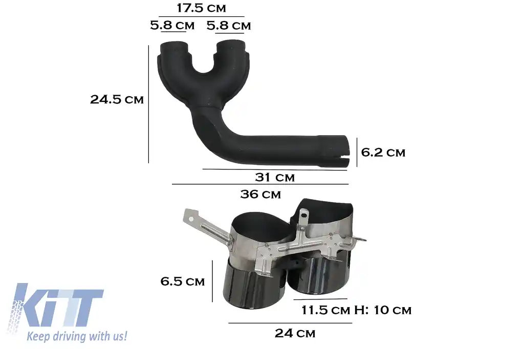 Difuzor Bara Spate Evacuare Dubla compatibil cu Audi Q7 SUV 4M Facelift (2020-up) Negru-image-6098114