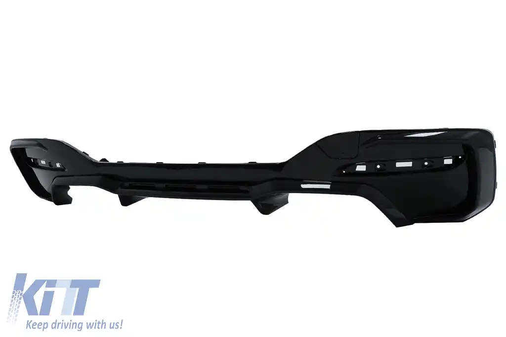 Difuzor Bara Spate Evacuare Dubla compatibil cu BMW Seria 1 F20 F21 LCI (2015-2019) M2 Design Negru Lucios-image-6098827