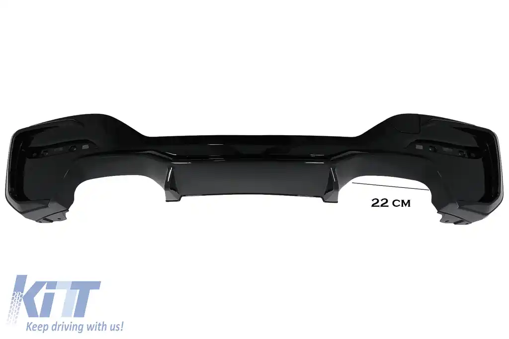 Difuzor Bara Spate Evacuare Dubla compatibil cu BMW Seria 1 F20 F21 LCI (2015-2019) M2 Design Negru Lucios-image-6098829