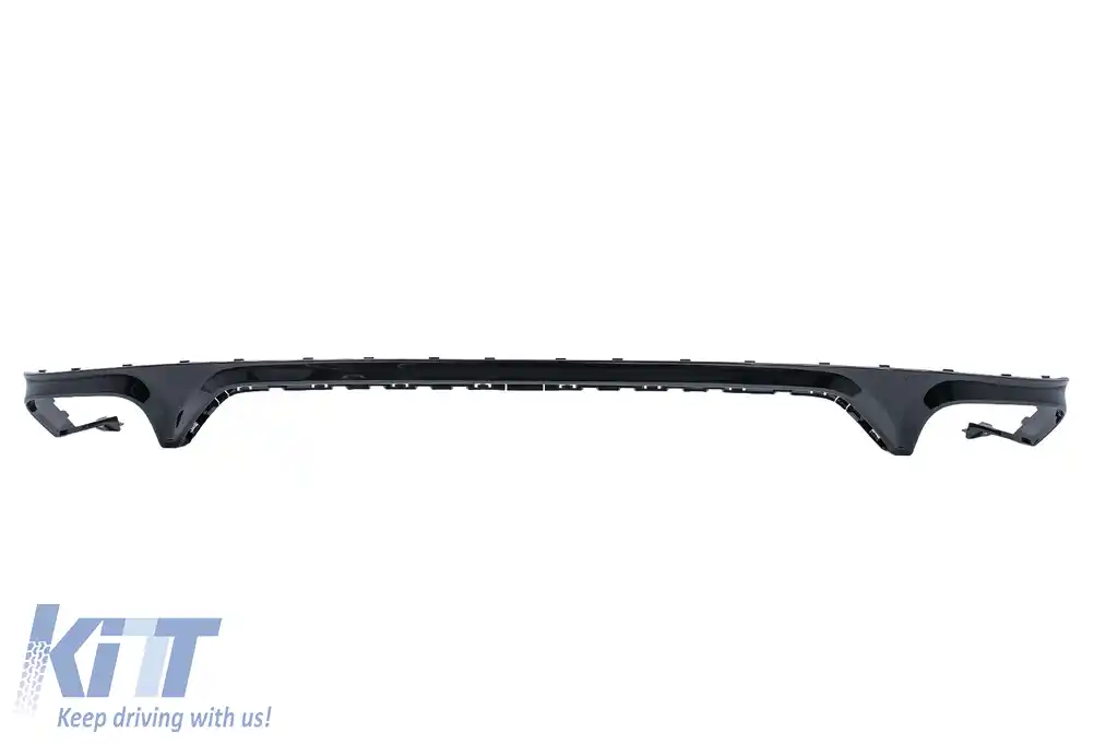 Difuzor Bara Spate Evacuare Dubla compatibil cu Audi Q8 S-Line (2018-2023) Evacuari Negre-image-6128773