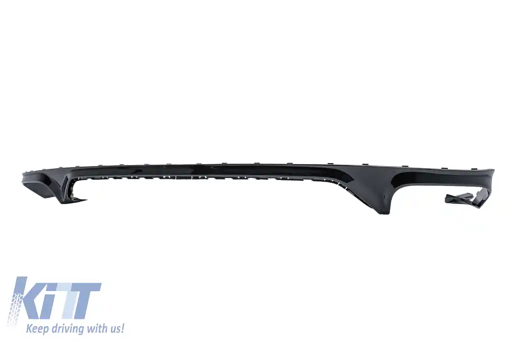 Difuzor Bara Spate Evacuare Dubla compatibil cu Audi Q8 S-Line (2018-2023) Evacuari Negre-image-6128774