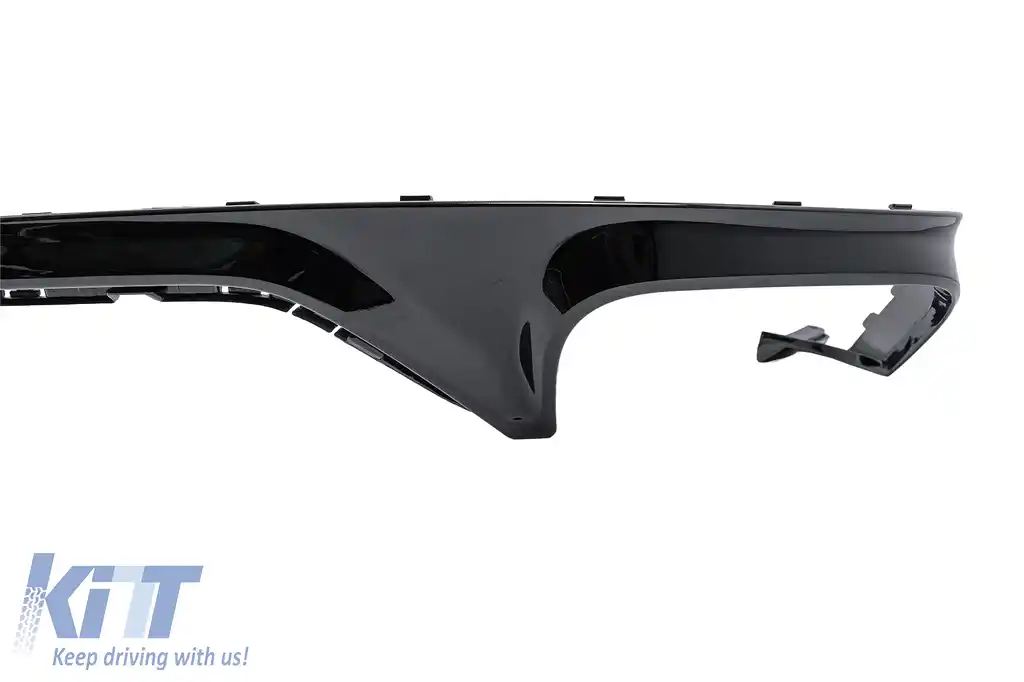Difuzor Bara Spate Evacuare Dubla compatibil cu Audi Q8 S-Line (2018-2023) Evacuari Negre-image-6128775