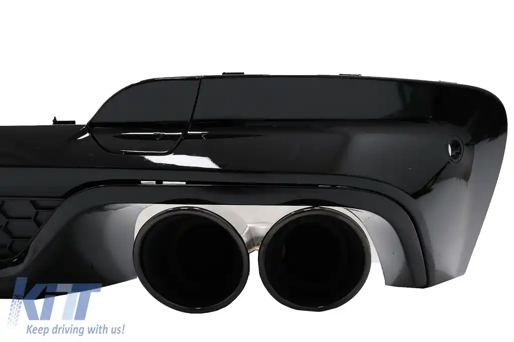 Difuzor Bara Spate Evacuare Dubla cu Ornamente evacuare compatibil cu BMW X3 G01 (2018-2020) M Design Negru Lucios-image-6076887