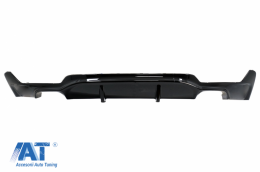 Difuzor Bara Spate Evacuare Dubla Negru Lucios si Ornamente Tobe compatibil cu BMW 4 Series F32 F33 F36 M Performance Design (2013-)-image-6046510