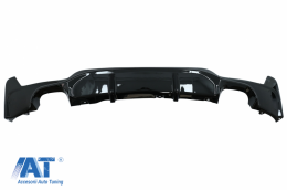 Difuzor Bara Spate Evacuare Dubla Negru Lucios si Ornamente Tobe compatibil cu BMW 4 Series F32 F33 F36 M Performance Design (2013-)-image-6046511