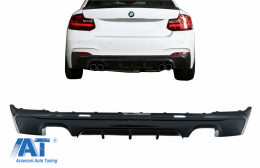 Difuzor Bara Spate Evacuare Dubla Negru Lucios compatibil cu BMW Seria 2 F22/F23 (2013-up) M Performance Design-image-6076989