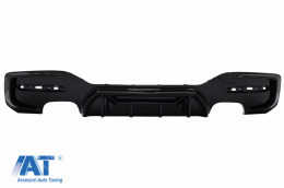 Difuzor Bara Spate Evacuare Dubla Negru Lucios compatibil cu BMW Seria 1 F20 F21 LCI (2015-2019) Competition Design-image-6087188