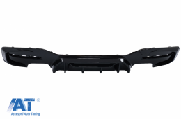 Difuzor Bara Spate Evacuare Dubla Negru Lucios compatibil cu BMW Seria 1 F20 F21 LCI (2015-2019) Competition Design-image-6087189