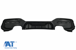 Difuzor Bara Spate Evacuare Dubla Negru Lucios compatibil cu BMW Seria 1 F20 F21 LCI (2015-2019) Competition Design-image-6087193