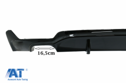 Difuzor Bara Spate Evacuare Dubla si Ornamente Tobe compatibil cu BMW F32 F33 F36 4 Series M Performance Design (2013-) Negru Lucios-image-6046493