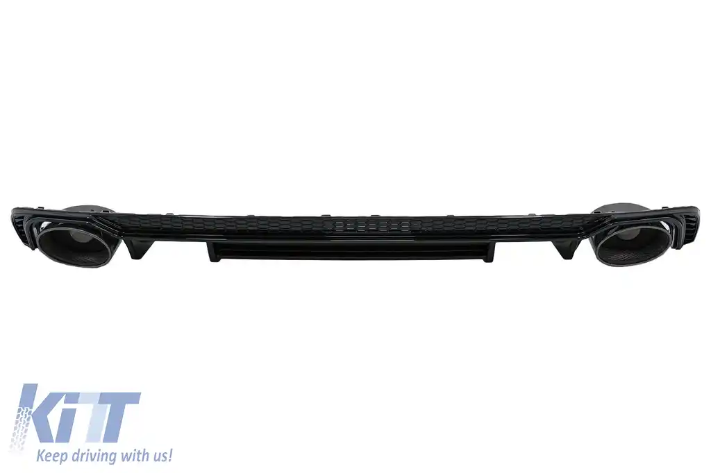 Difuzor Bara Spate Ornamente evacuare compatibil cu Audi A4 B9 8W Sedan Avant (2016-2018) pentru Bara S Line-image-6097215