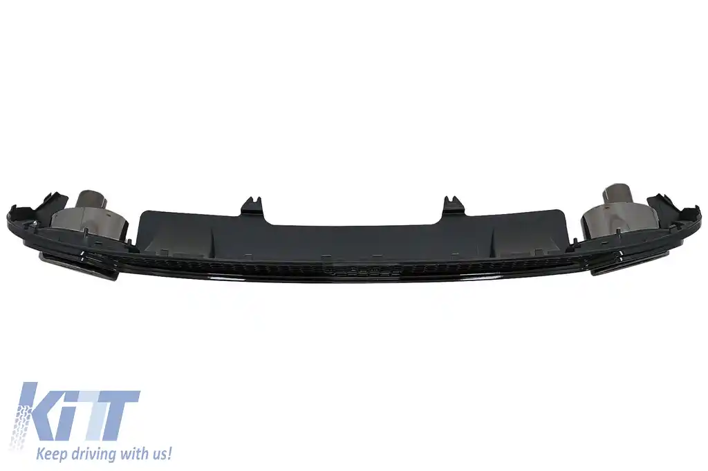 Difuzor Bara Spate Ornamente evacuare compatibil cu Audi A4 B9 8W Sedan Avant (2016-2018) pentru Bara S Line-image-6097216