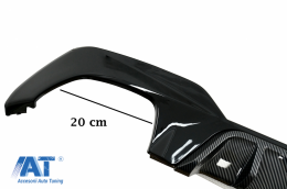 Difuzor Bara Spate si Extensii Praguri Laterale compatibil cu BMW 3 Series G20 Sedan G21 Touring (2019-up) M340i M Look Negru cu Inserie Carbon-image-6084915