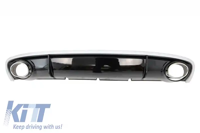 Difuzor Bara Spate si Ornamente Evacuare compatibil cu Audi A4 B8 Facelift (2012-2015) Sedan Avant RS4 Design