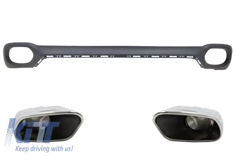 Difuzor Bara Spate si Ornamente Evacuare compatibil cu BMW X6 F16 V8 M-tech Design