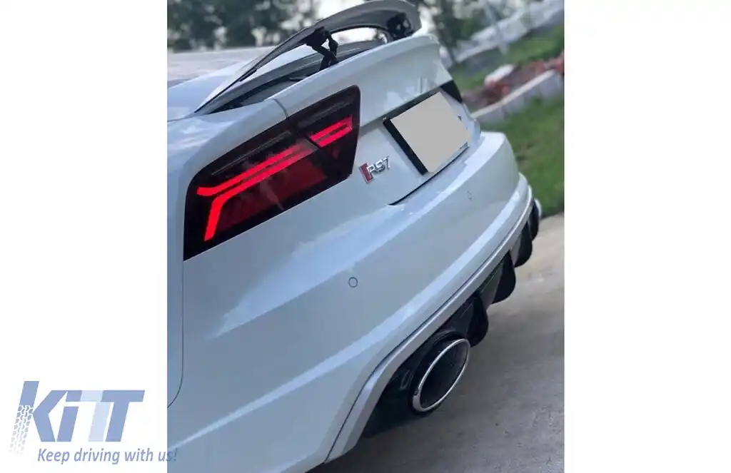 Difuzor Bara Spate si Ornamente Evacuare compatibil cu Audi A7 4G Facelift (2015+) RS7 Design doar pentru S7 S-line-image-6164917