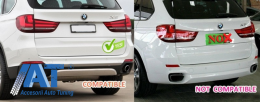 Difuzor Bara Spate si Ornamente Evacuare compatibil cu BMW X5 F15 (2013-2018) M-tech V8 Design Negru Mat-image-6055408