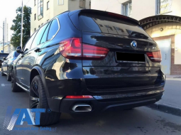 Difuzor Bara Spate si Ornamente Evacuare compatibil cu BMW X5 F15 (2013-2018) M-tech V8 Design Negru Mat-image-6055411