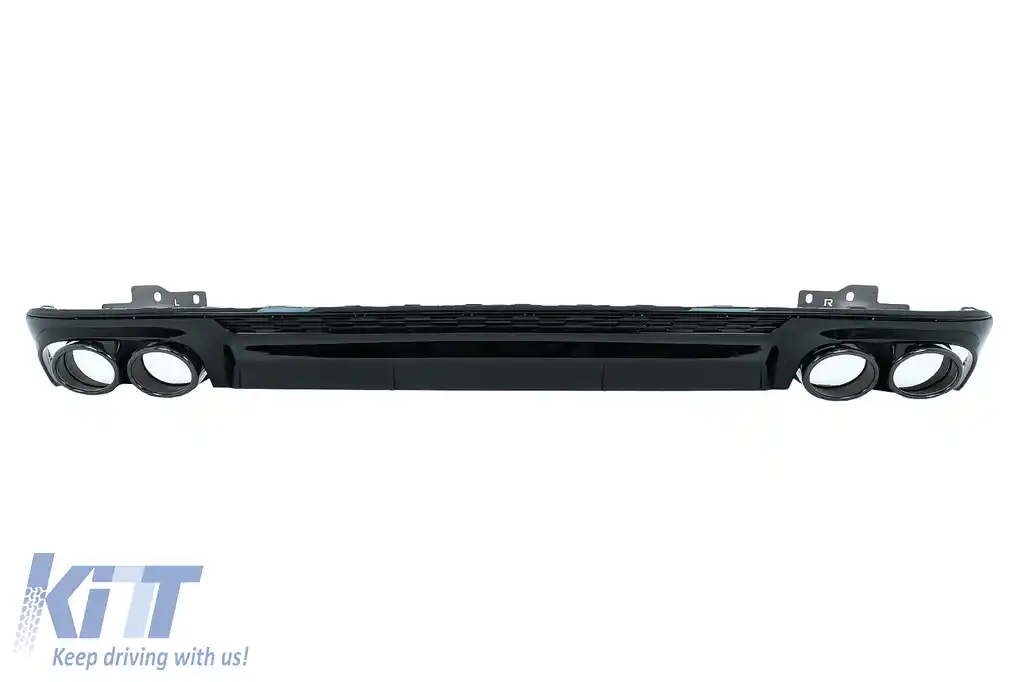 Difuzor Bara Spate si Ornamente Evacuare compatibil cu Audi A6 C8 4K Avant Sedan (2018-up) S6 Design