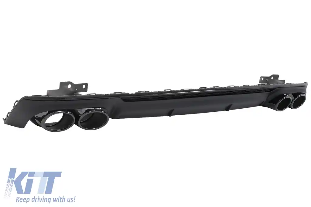 Difuzor Bara Spate si Ornamente Evacuare compatibil cu Audi A6 C8 4K Avant Sedan (2018-2022) S6 Design-image-6126557