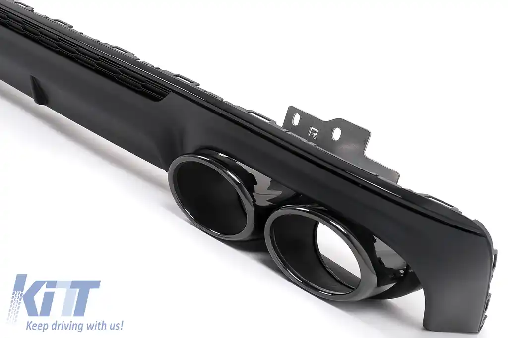Difuzor Bara Spate si Ornamente Evacuare compatibil cu Audi A6 C8 4K Avant Sedan (2018-2022) S6 Design-image-6126558