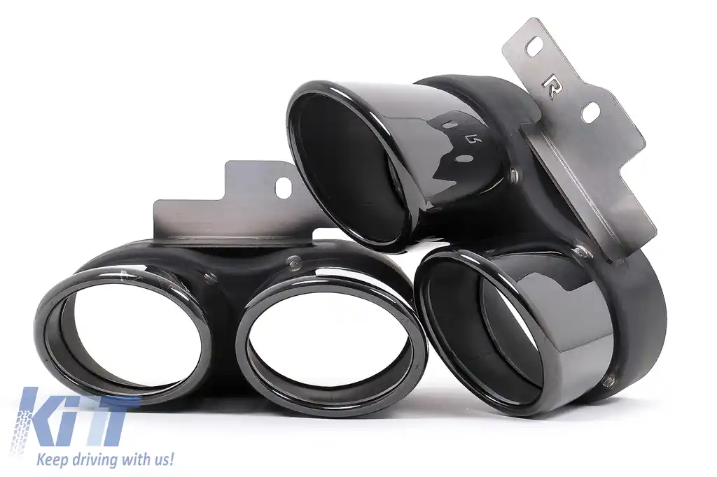 Difuzor Bara Spate si Ornamente Evacuare compatibil cu Audi A6 C8 4K Avant Sedan (2018-2022) S6 Design-image-6126561