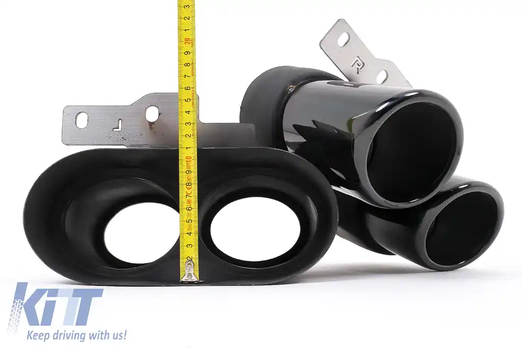 Difuzor Bara Spate si Ornamente Evacuare compatibil cu Audi A6 C8 4K Avant Sedan (2018-2022) S6 Design-image-6126562