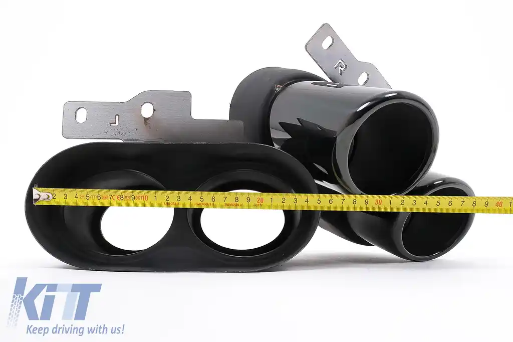 Difuzor Bara Spate si Ornamente Evacuare compatibil cu Audi A6 C8 4K Avant Sedan (2018-2022) S6 Design-image-6126563