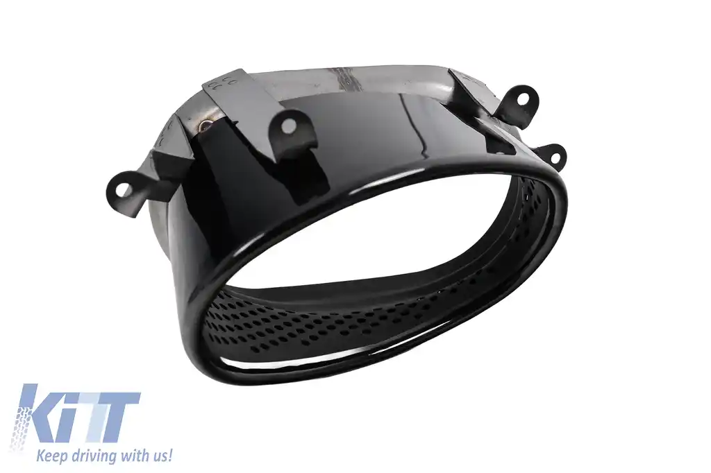Difuzor Bara Spate si Ornamente Evacuare compatibil cu Audi A4 B9 8W (2016-2018) Sedan Avant RS4 Design Negru-image-6277872