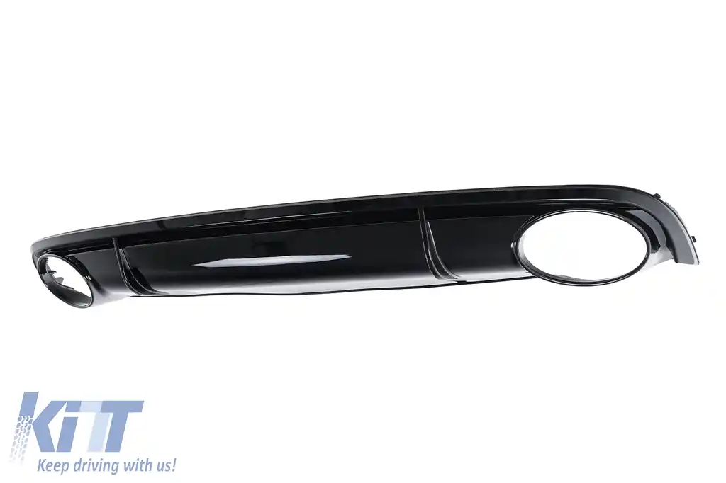 Difuzor Bara Spate si Ornamente Evacuare compatibil cu Audi A7 4G (2010-2014) RS7 Design Negru-image-6276062