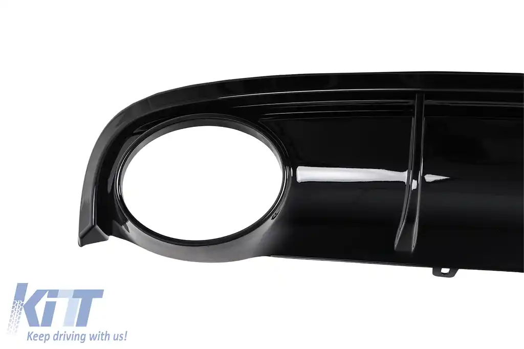 Difuzor Bara Spate si Ornamente Evacuare compatibil cu Audi A7 4G (2010-2014) RS7 Design Negru-image-6276064