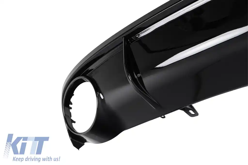 Difuzor Bara Spate si Ornamente Evacuare compatibil cu Audi A7 4G (2010-2014) RS7 Design Negru-image-6276065