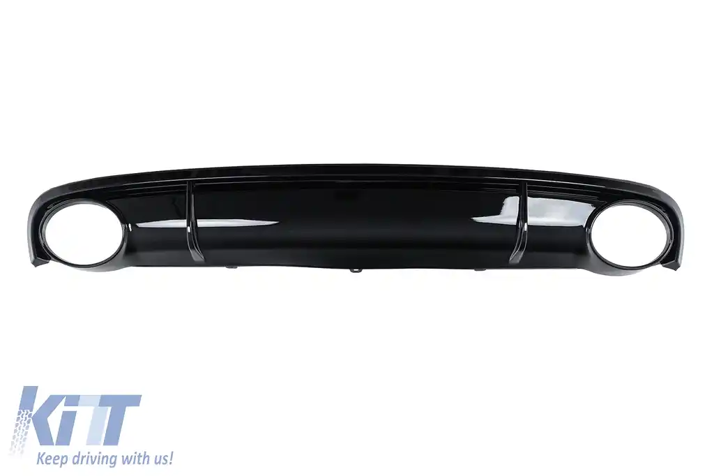 Difuzor Bara Spate si Ornamente Evacuare compatibil cu Audi A7 4G (2010-2014) RS7 Design Negru-image-6276075
