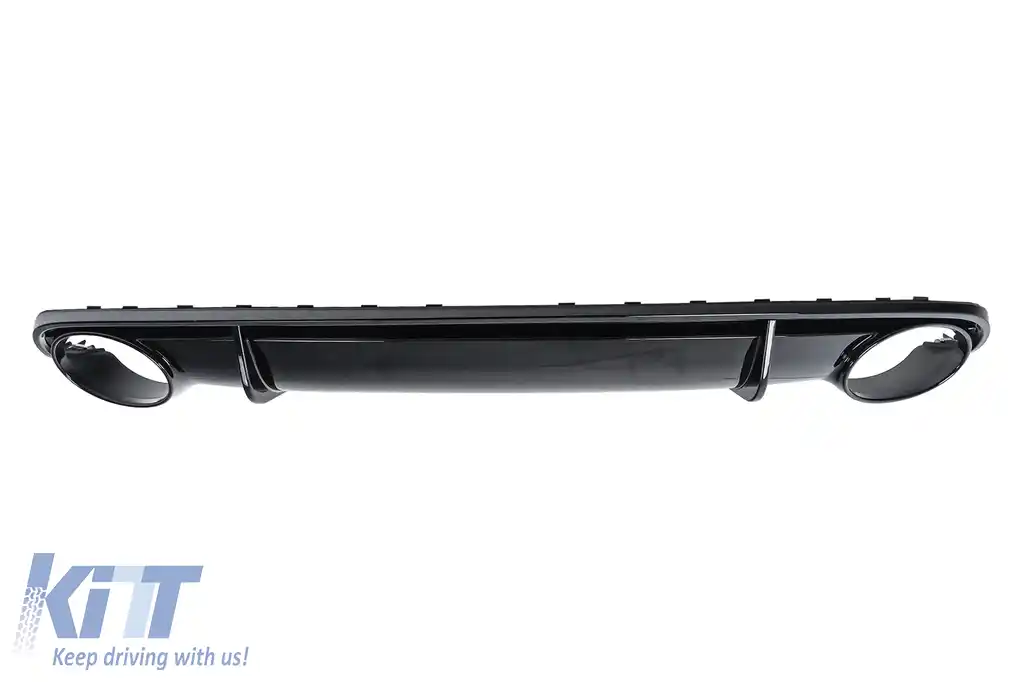 Difuzor Bara Spate si Ornamente Evacuare compatibil cu Audi A4 B8 Pre Facelift (2007-2011) Sedan Avant RS4 Design Negru-image-6277419