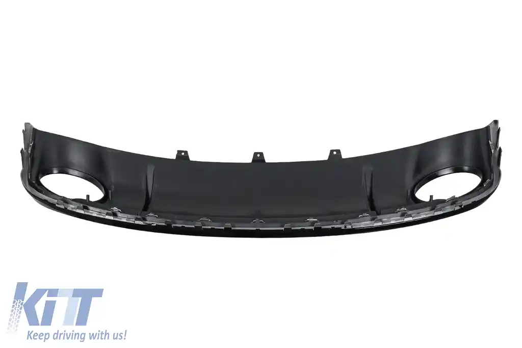 Difuzor Bara Spate si Ornamente Evacuare compatibil cu Audi A4 B8 Pre Facelift (2007-2011) Sedan Avant RS4 Design Negru-image-6277420