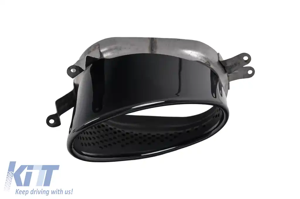 Difuzor Bara Spate si Ornamente Evacuare compatibil cu Audi A4 B8 Pre Facelift (2007-2011) Sedan Avant RS4 Design Negru-image-6277421