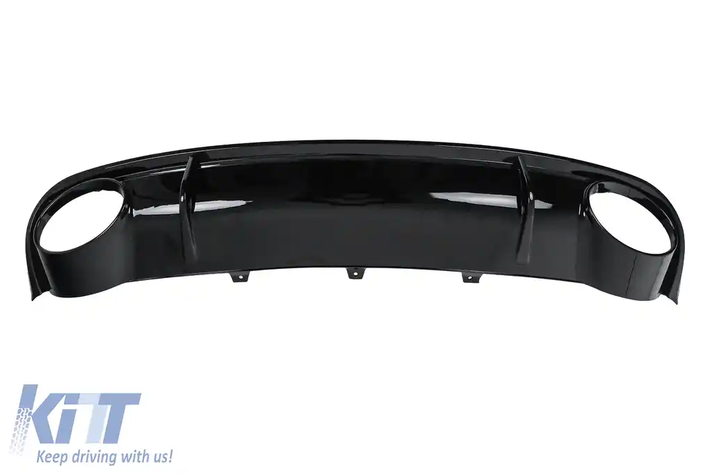 Difuzor Bara Spate si Ornamente Evacuare compatibil cu Audi A4 B8 Pre Facelift (2007-2011) Sedan Avant RS4 Design Negru-image-6277428