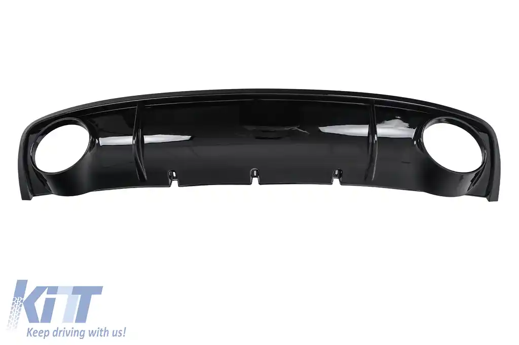 Difuzor Bara Spate si Ornamente Evacuare compatibil cu Audi A4 B8 Facelift (2012-2015) Sedan Avant RS4 Design Negru-image-6277408