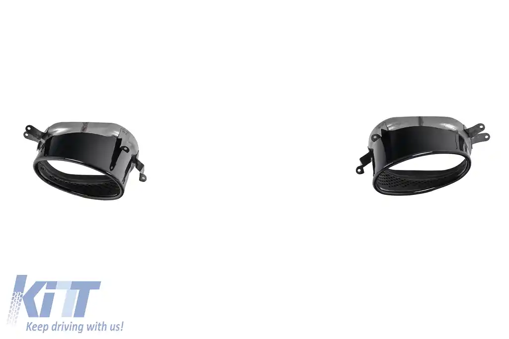 Difuzor Bara Spate si Ornamente Evacuare compatibil cu Audi A4 B8 Facelift (2012-2015) Sedan Avant RS4 Design Negru-image-6277412