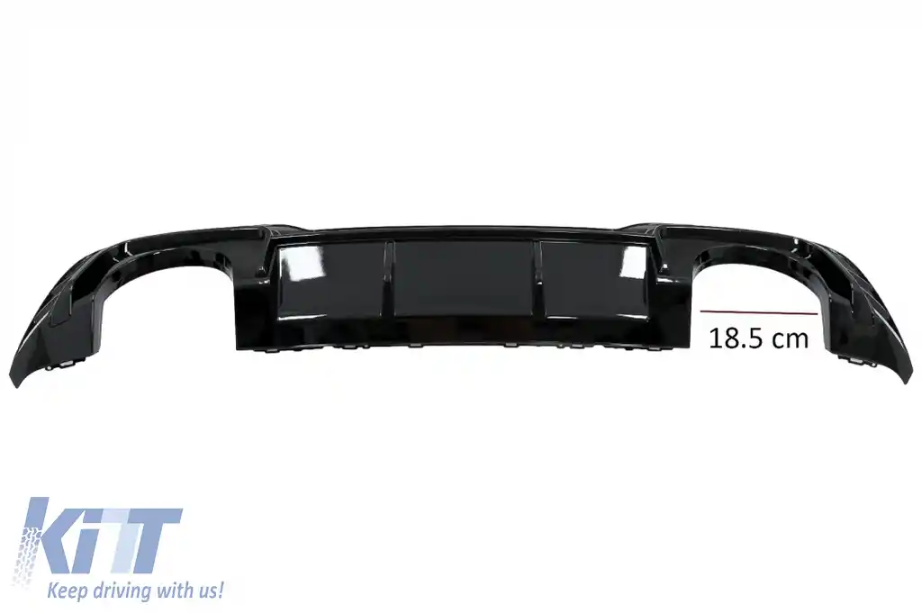 Difuzor Bara Spate si Prelungire Bara Fata Lip compatibil cu Audi A3 8V Hatchback Sportback Facelift (2017-2019) RS3 Design doar pentru bara S-Line-image-6085005